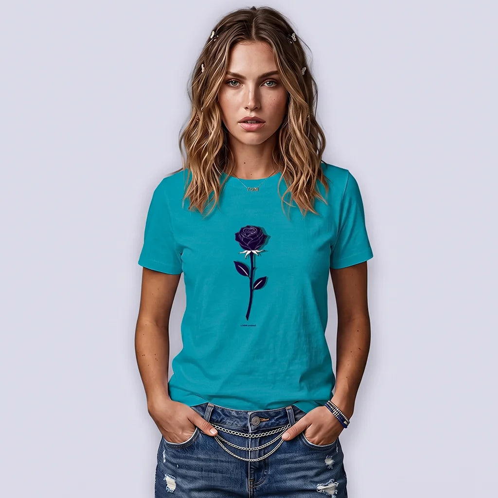 Casual Flower Shirt "Blue Rose"