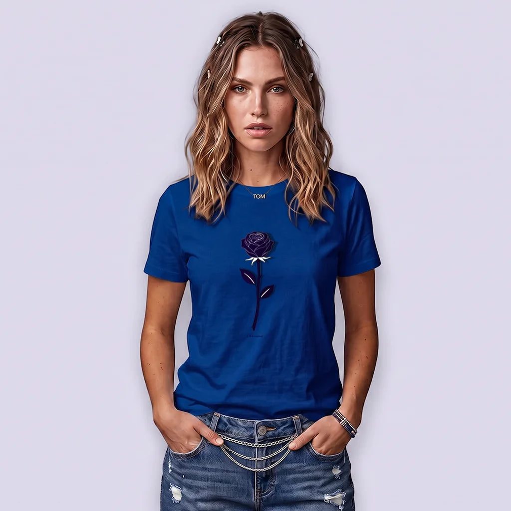 Casual Flower Shirt "Blue Rose"