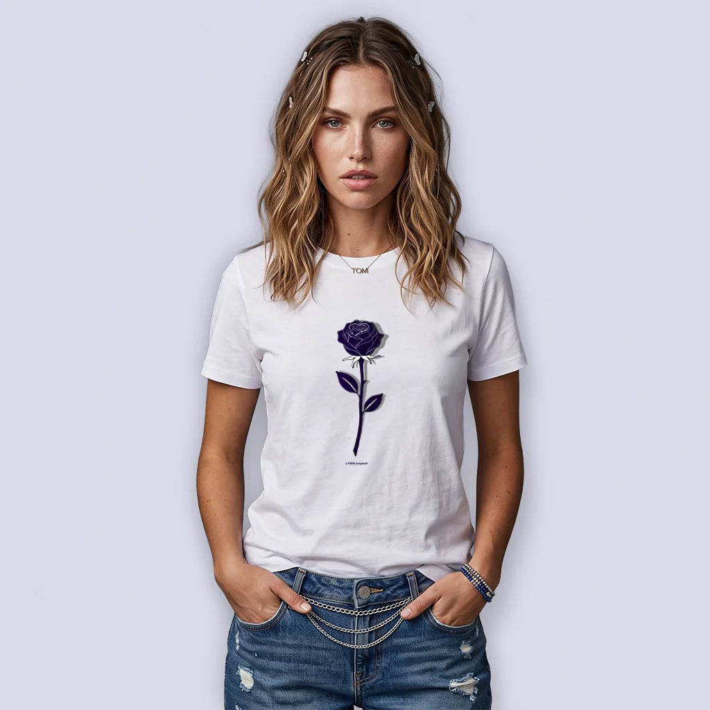 Casual Flower Shirt "Blue Rose"