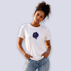 Casual Flower Shirt "Blue Hibiskus"