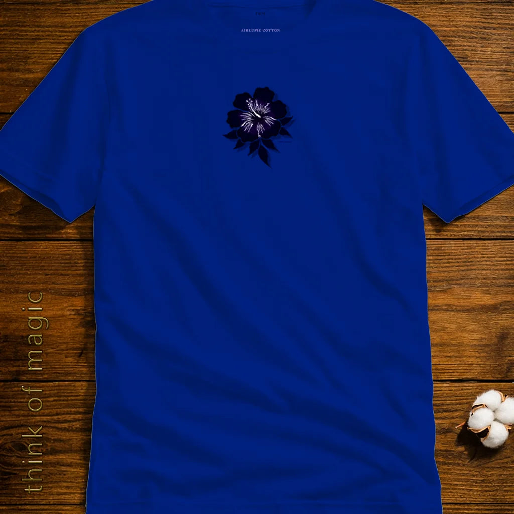 Damen T-Shirt "Blue Hibiskus"-Airlume Cotton