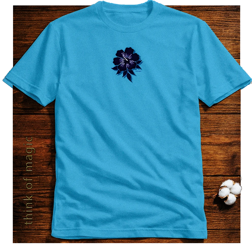 Tom Damen Shirt "Blue Hibiskus" - airlume cotton