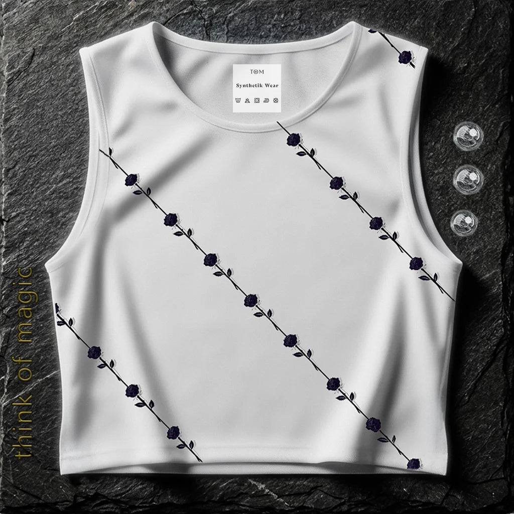 Damen Crop Top "Roselines" - Lightgrey