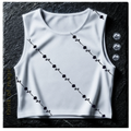Tom Damen Crop Top "Roselines" - weiß