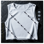 Tom Damen Crop Top "Roselines" - weiß