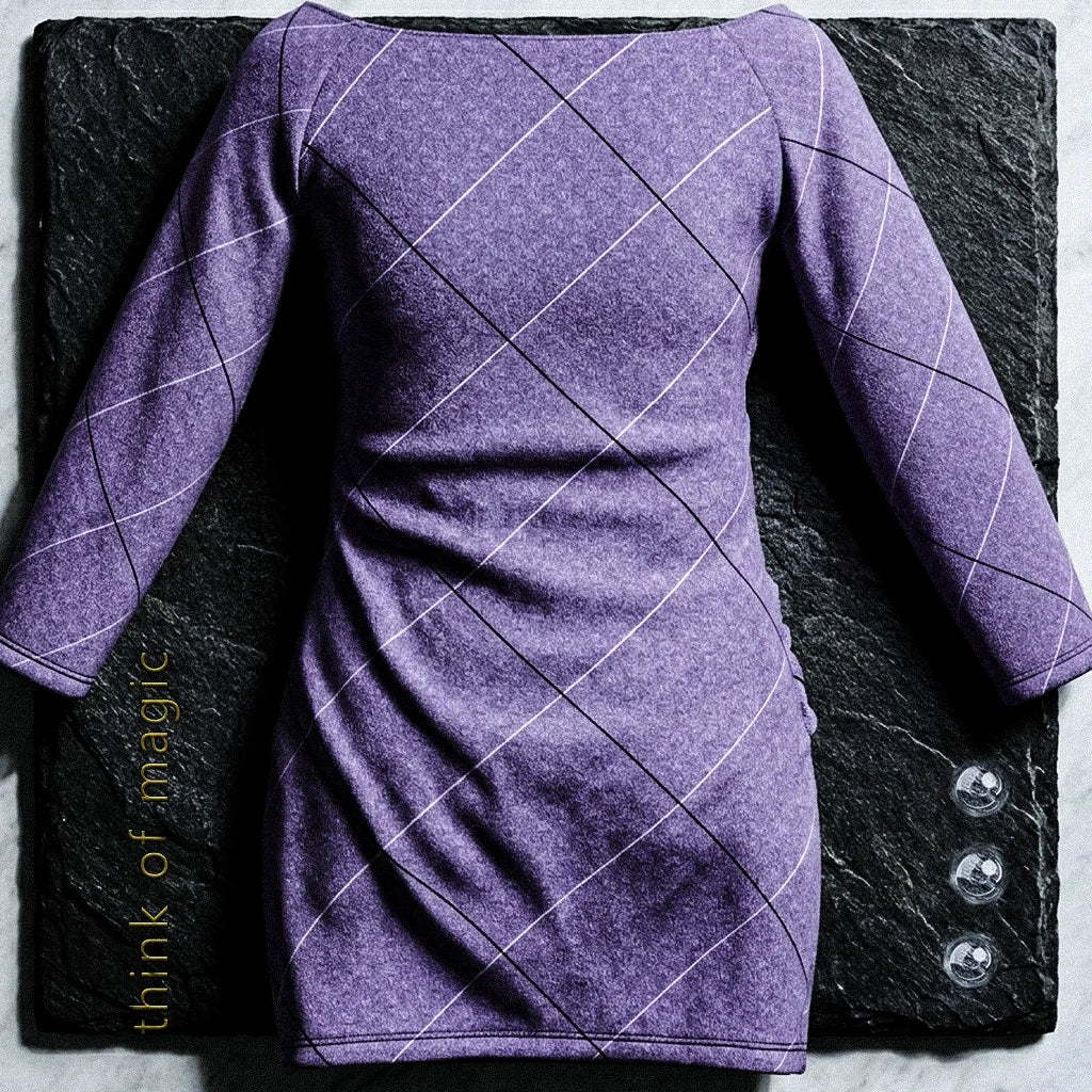 Tom Damen V-Neck Dress "Elegant Lines" - lila