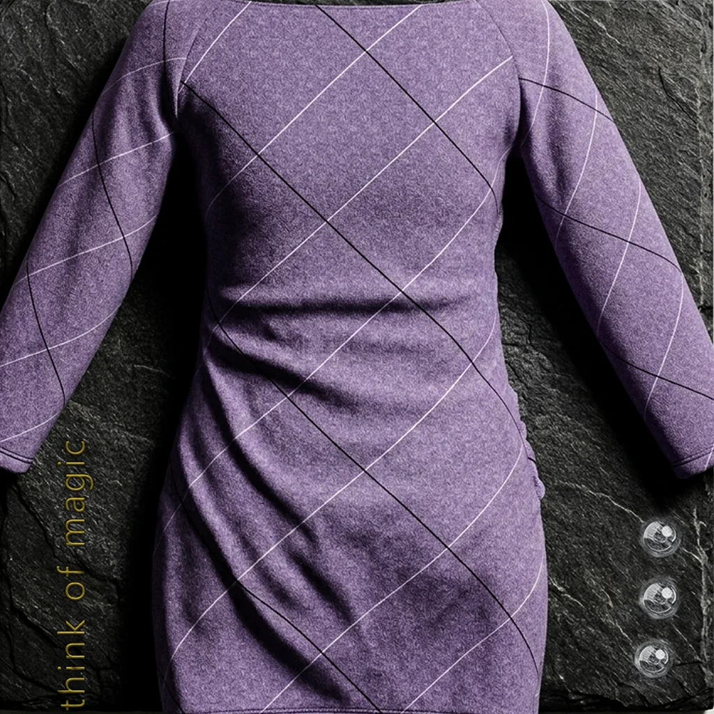 Damen V-Neck Dress "Elegant Lines" - Lila