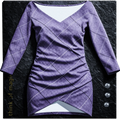 Tom Damen V-Neck Dress "Elegant Lines" - lila