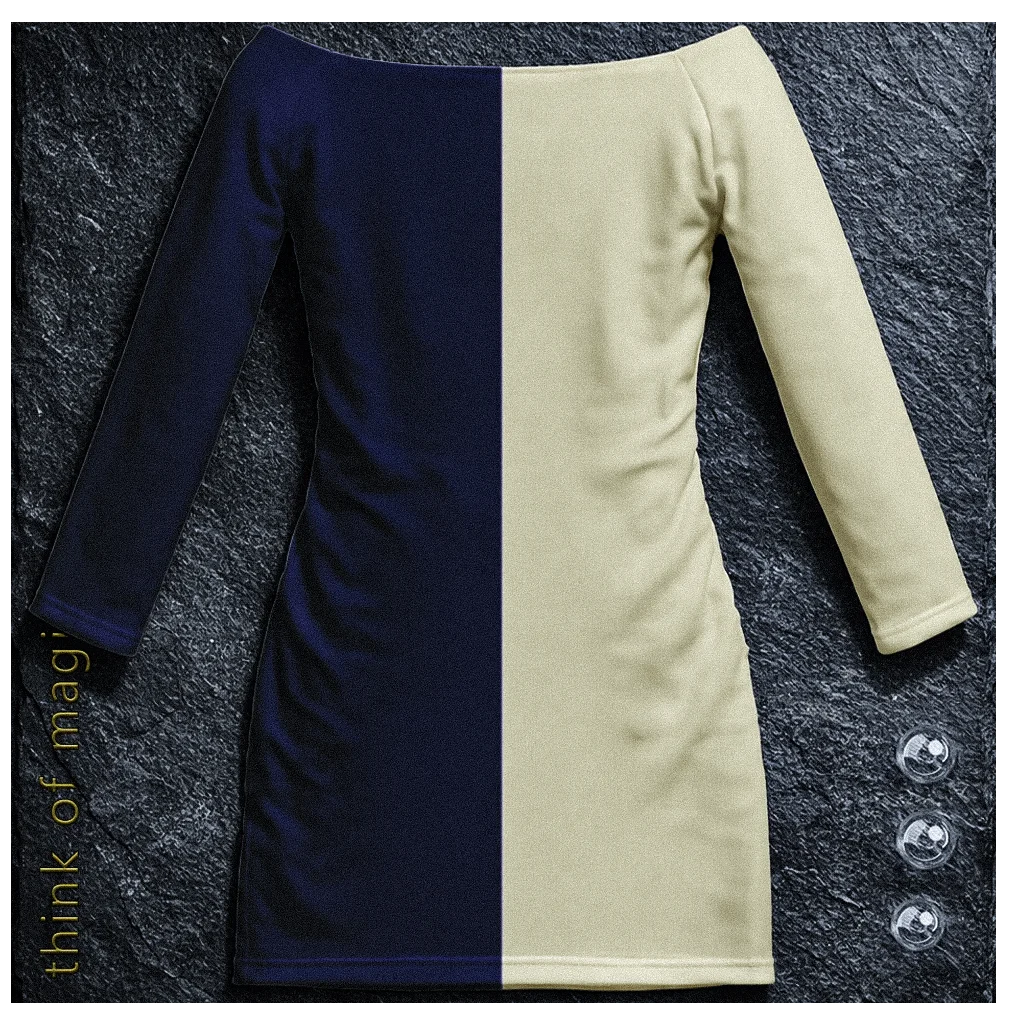 Tom Damen V-Neck Dress - gold-dark purple