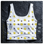 Tom Damen Top "Magic Suns" - bauchfrei-weiß