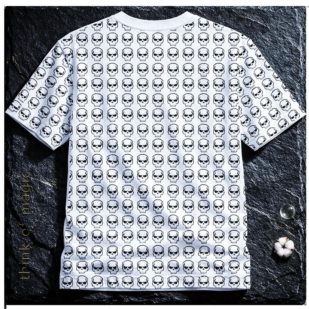 Tom Damen Styleshirt "Skulls" - weiß