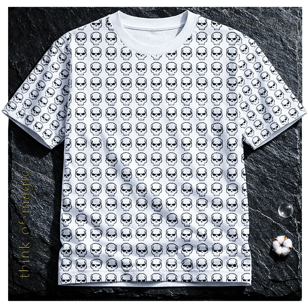 Tom Damen Styleshirt "Skulls" - weiß