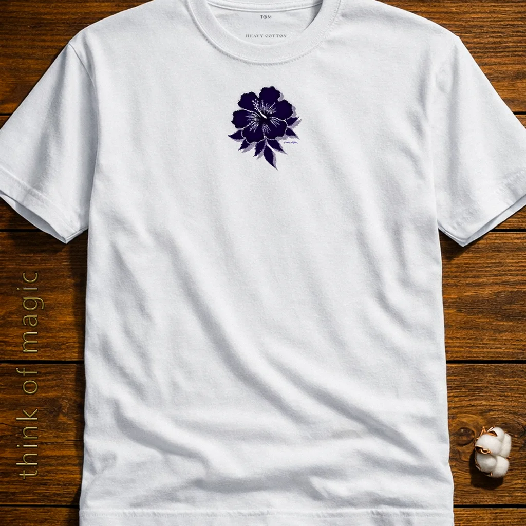 Damen T-Shirt "Blue Hibiskus"-Heavycotton