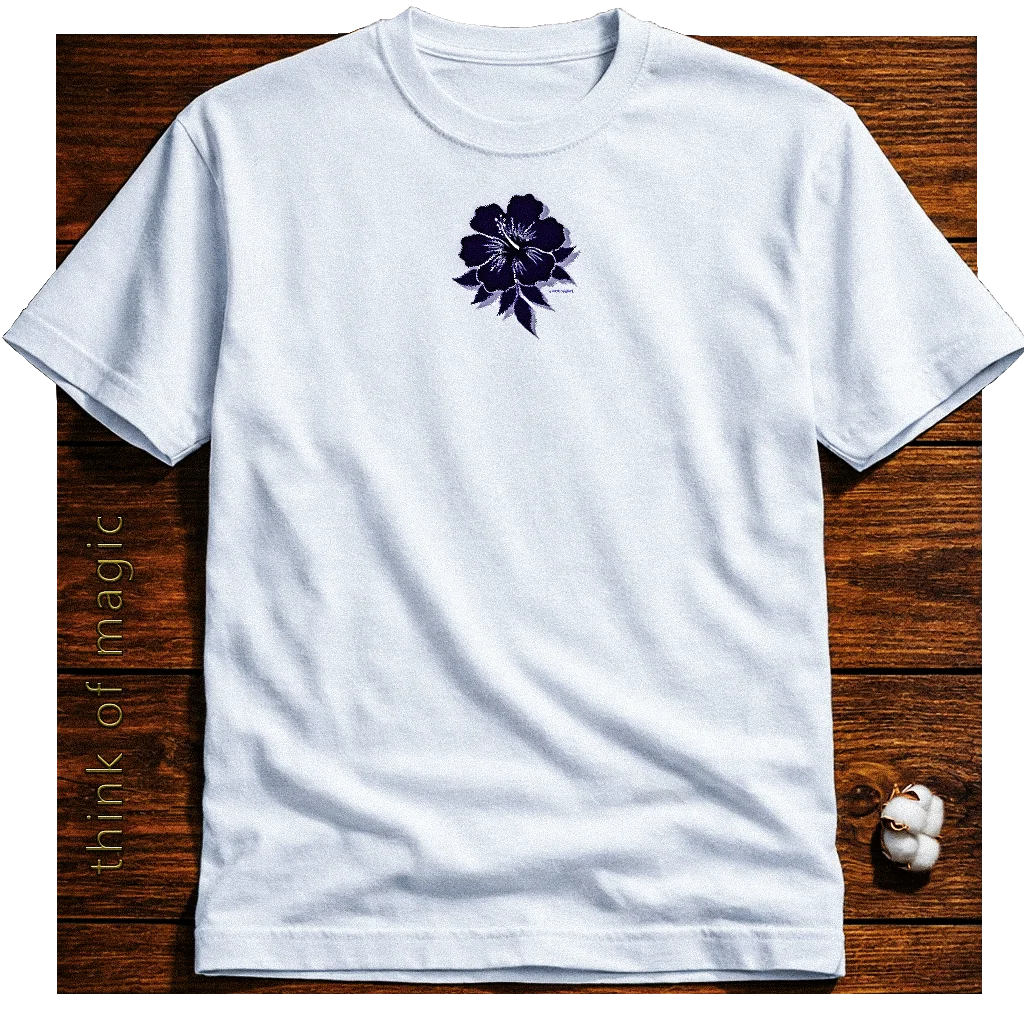 Tom Damen Shirt "Blue Hibiskus" - airlume cotton