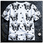Tom Damen Styleshirt "Black Butterflys" - weiß