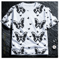 Tom Damen Styleshirt "Black Butterflys" - weiß