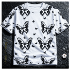 Tom Damen Styleshirt "Black Butterflys" - weiß