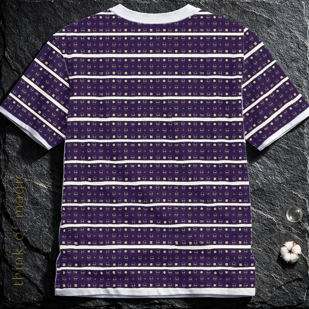 Damen T-Shirt "Skulls & Stripes"-Darkpurple
