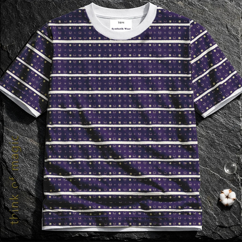 Damen T-Shirt "Skulls & Stripes"-Darkpurple