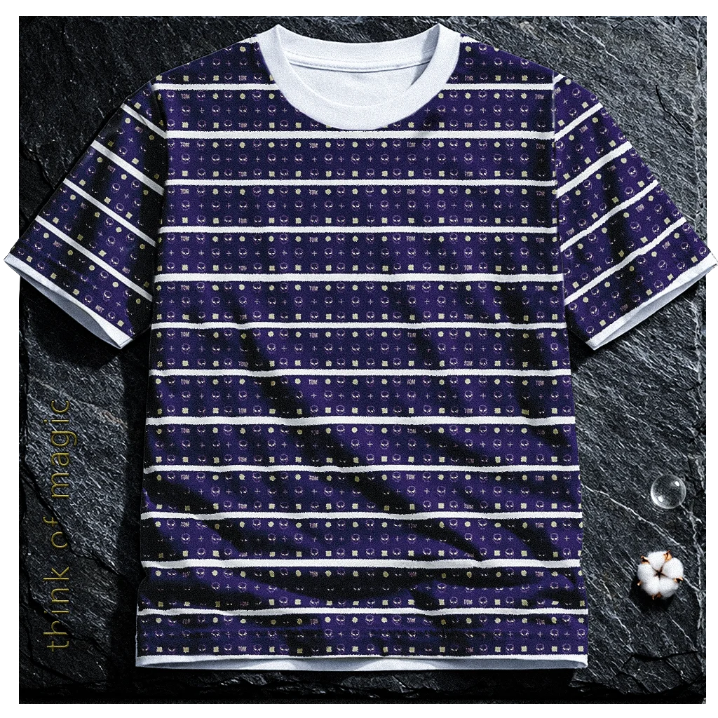 Tom Damen Styleshirt "Skulls & Stripes"- dark purple