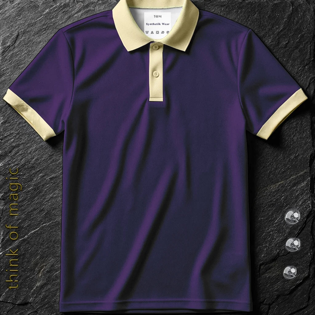 Damen Poloshirt "Soft Fit" - Darkpurple-Creme