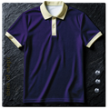 Tom Damen Poloshirt "Soft Fit" - dark purple-creme